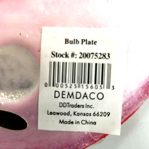 Hand Blown Fused Glass Christmas Bulb Plate Silvestri by Lori Siebert 12" - Picture 7 of 11